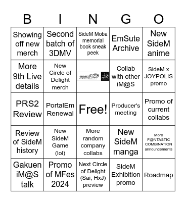 315 Day Stream Bingo Card