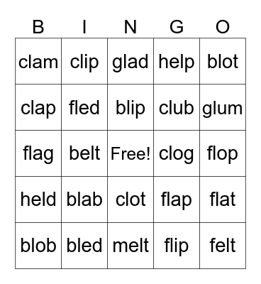 Lesson 27 I/I part 2 Bingo Card