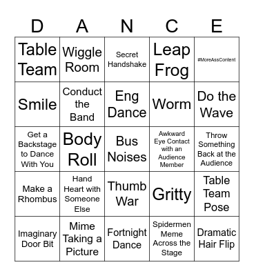 Dancer Bingo 2024!! Bingo Card