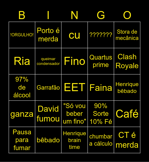 EET Bingo s2 Bingo Card