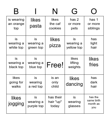 Find someone who... Bingo Card