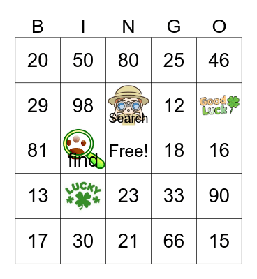 Saint Patrick's Day/Number ASL Bingo Card