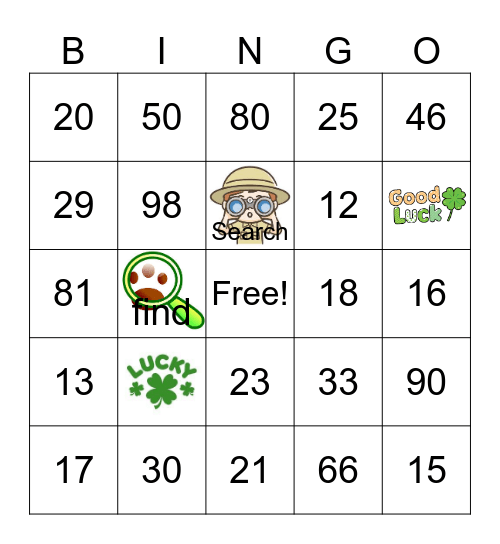 Saint Patrick's Day/Number ASL Bingo Card