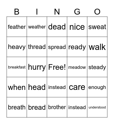 LL-Unit 18 Bingo Card