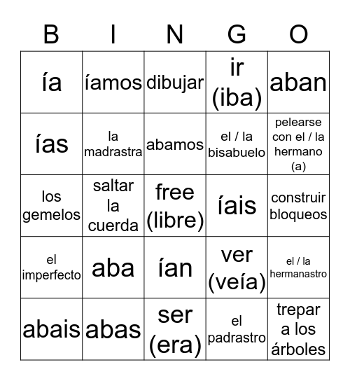 es la hora de bingo en lińea Bingo Card