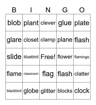 L Blends - H Bingo Card