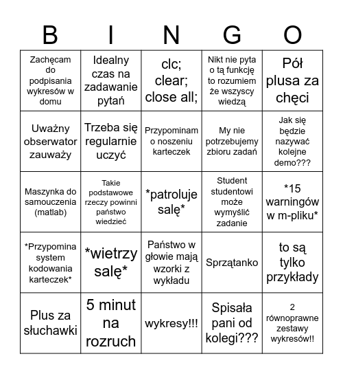 Laby z przemkiem <3 Bingo Card