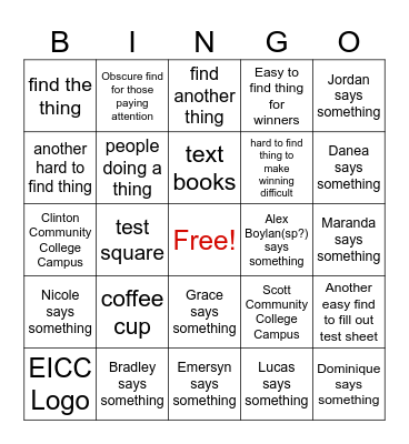 Watch Party Test Bingo Card