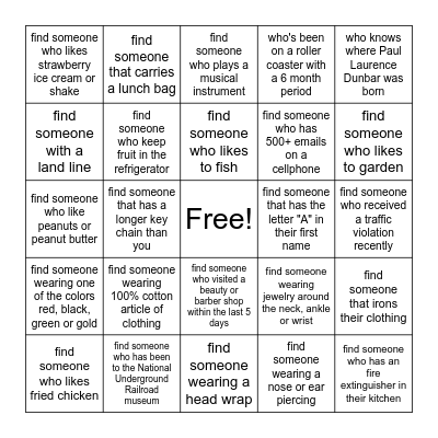 Thing Made by US Bingo Card
