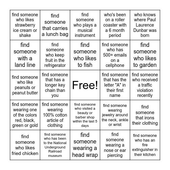 Thing Made by US Bingo Card
