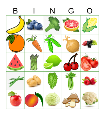 Fruits et Légumes Bingo Card