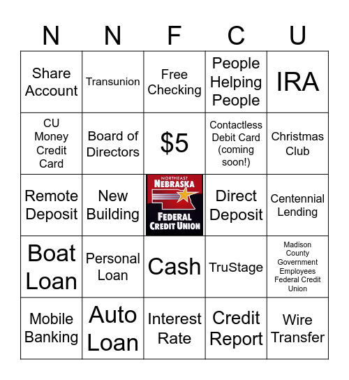 NNFCU Bingo Card