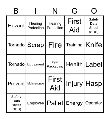 Safety Bingo 2024 Bingo Card
