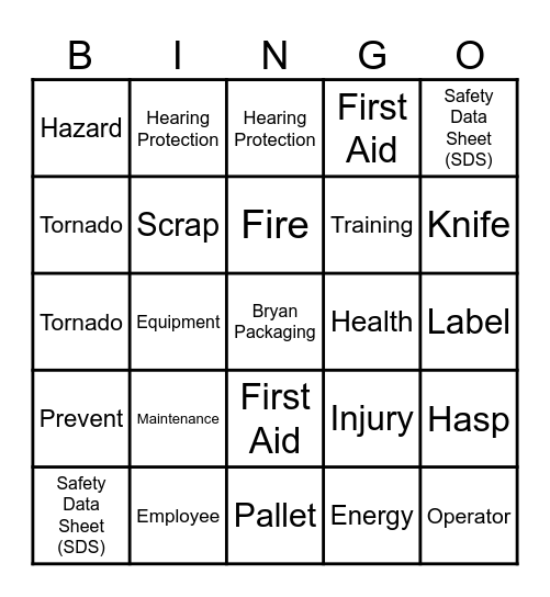 Safety Bingo 2024 Bingo Card