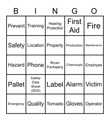 Safety Bingo 2024 Bingo Card