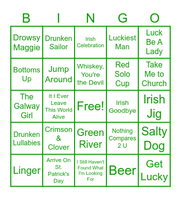 St. Paddy's Party! Bingo Card