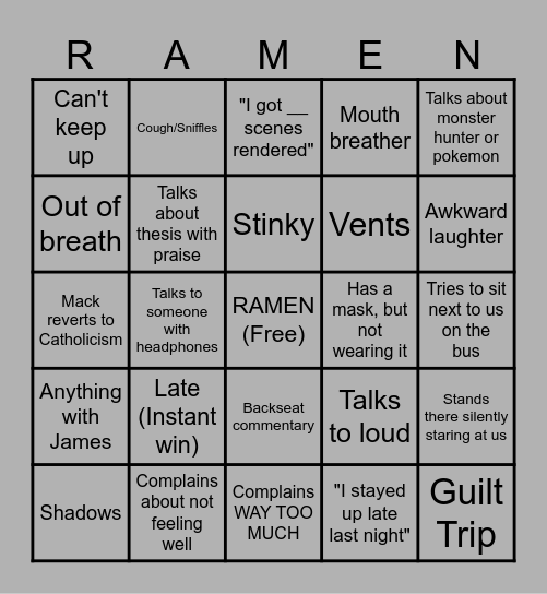 New York KYS Bingo Card