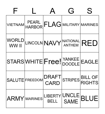 MEMORIAL DAY BINGO  Bingo Card