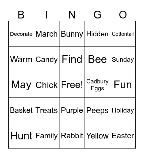 Spring Bingo Card