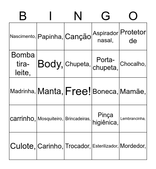 Bingo da Karol Bingo Card