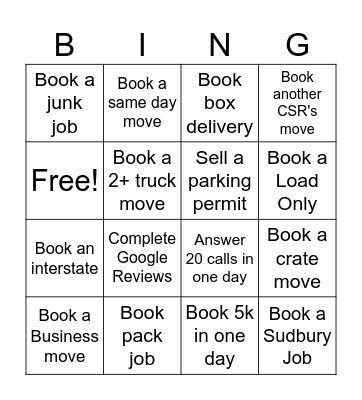TMT CSR Bingo Card