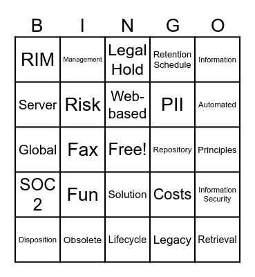 ARMA NE Spring Bingo Card