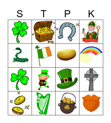 St. Patrick's Bingo Card
