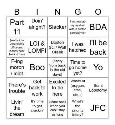 Things Mike Says - Bingo v2 Bingo Card