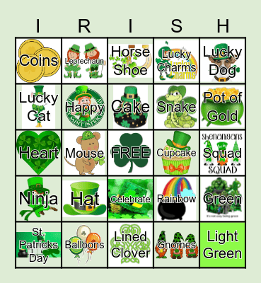 Happy St. Patricks Day Bingo Card
