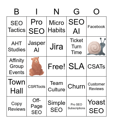 Town Hall Friday Bingo! Bingo Card