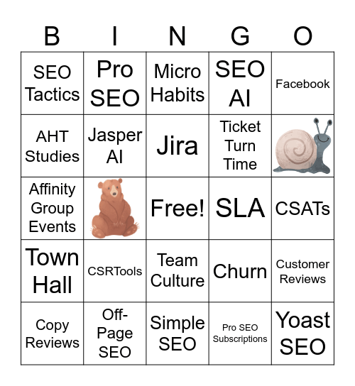 Town Hall Friday Bingo! Bingo Card