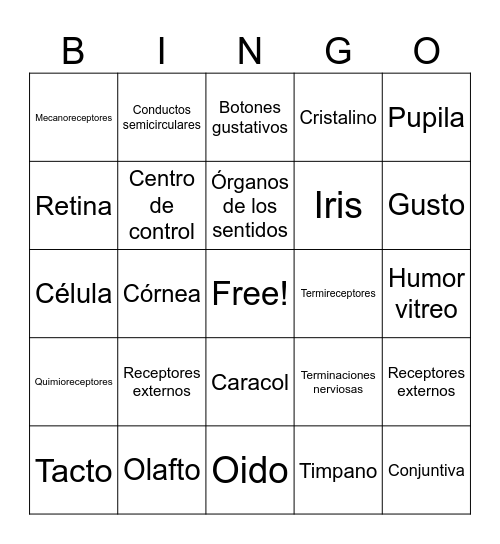 Biología Bingo Card