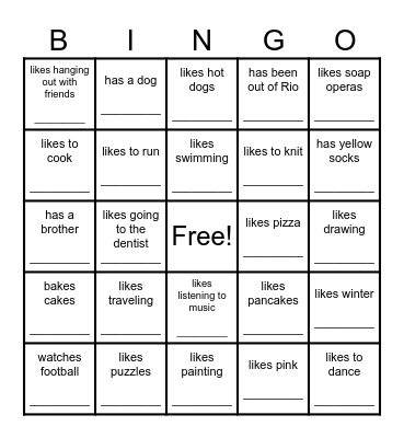 FIND SOMEONE WHO... Bingo Card
