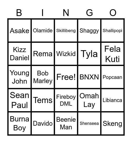 COLABBO INTERNATIONAL BINGO Card