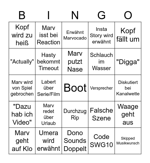 SWG Stream-Bingo! Bingo Card