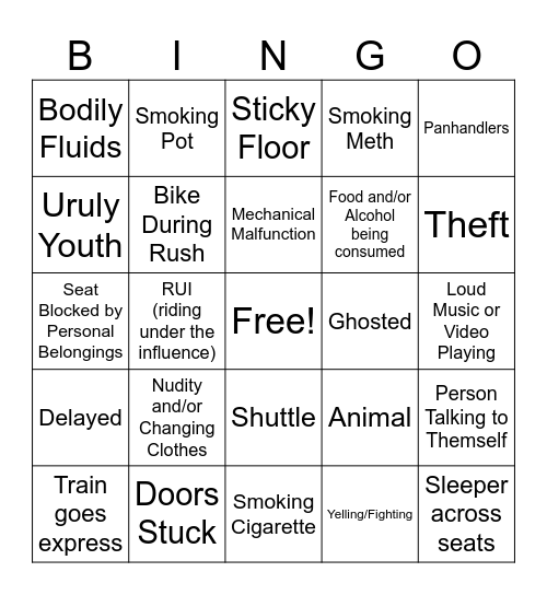 CTA Bingo Card