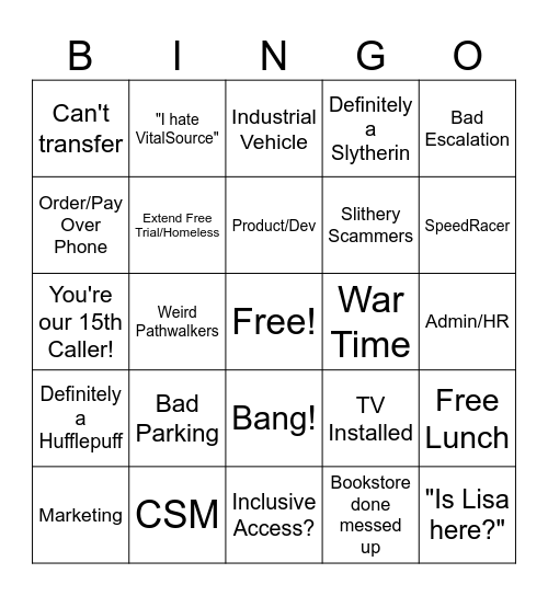 Spring Support Bingo Card