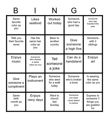 YAM Bingo Card