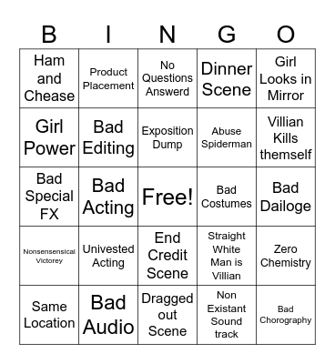 Madam Web Bingo Card