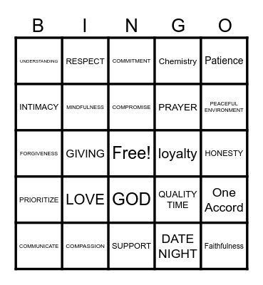 MARRIAGE WORKS Bingo Card