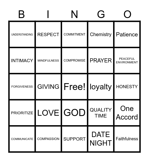 MARRIAGE WORKS Bingo Card