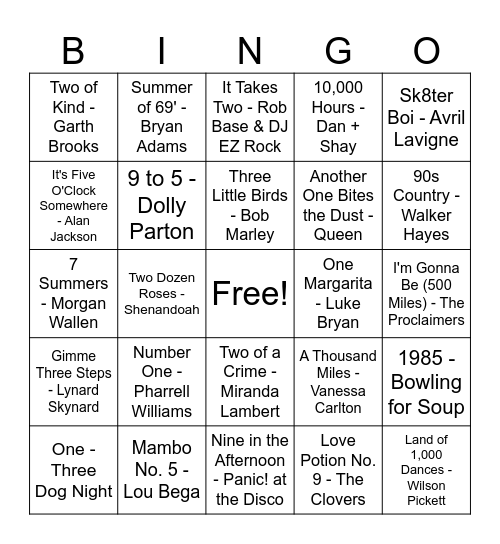 Count on Me Bingo Card