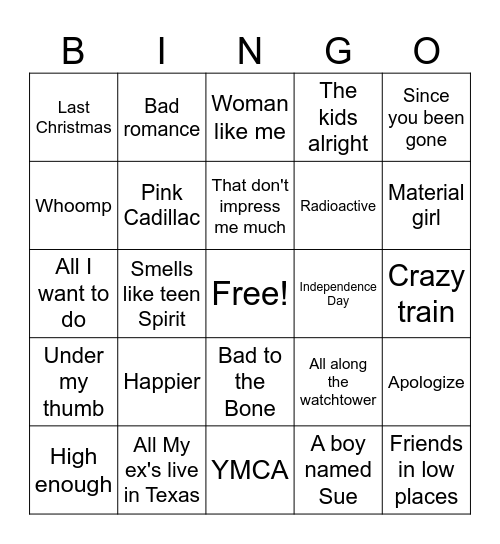 NEVER MADE #1 Bingo Card