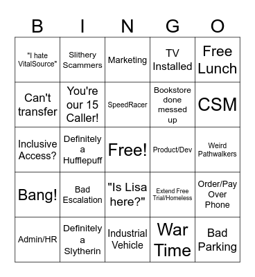 Spring Support Bingo Card