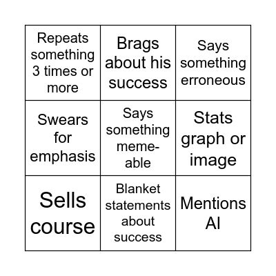 Money Yapper Bingo Card