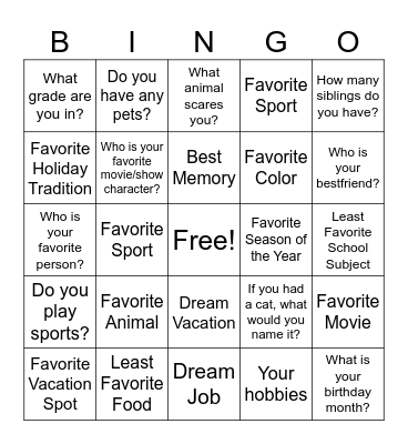 BINGO Card