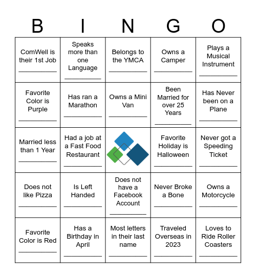 Co-Worker Bingo Card