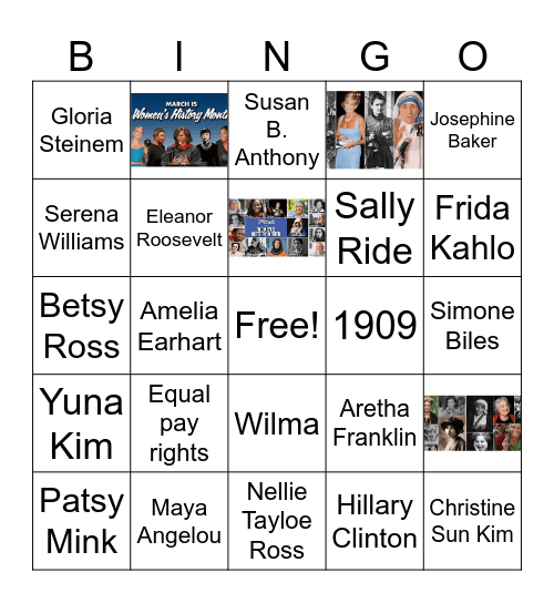 Women's History Bingo Card