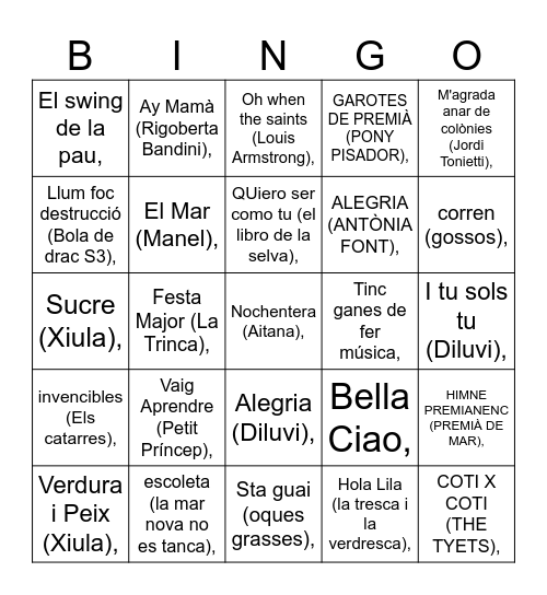 2 Mar Nova Bingo Card