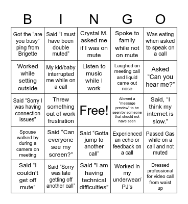 4 Year Remote Work Celebration Bingo Card